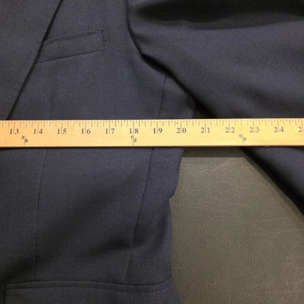 Vintage Stafford‎ Blazer Navy Blue Gold 2-Button Jacket Sport Coat USA Mens 40L